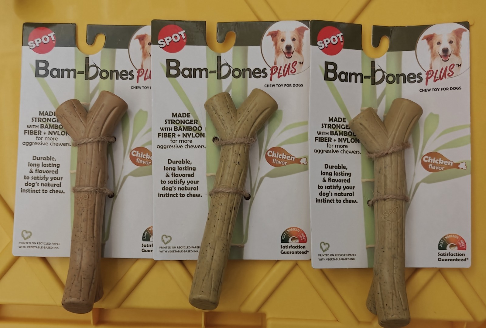 SPOT Bam Bones PLUS Tree Branch 6.5" CHICKEN Flavor Bamboo D