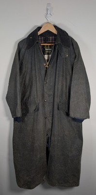 Mens Barbour Burghley Dark Grey Wax Distressed Trench Coat - C38 Mens Barbour Burghley Dark Grey Wax Distressed Trench Coat - C38