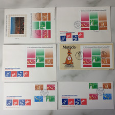 6 Rare Australia FDC 1982 Commonwealth Games Wesley Benham Silk Unused (Box 6)