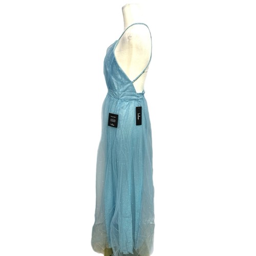 NWT Lulus Enchanting Allure Light Blue Sparkly Tulle Maxi Dress Womens Sz M - Picture 9 of 17
