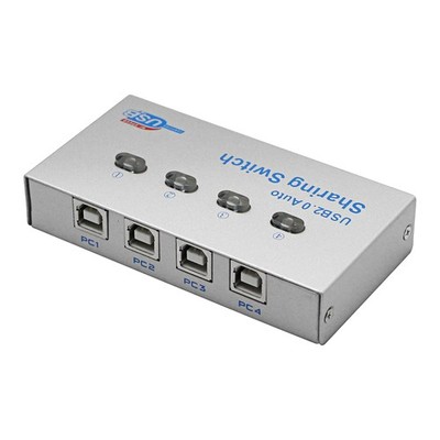 Printer Splitter, USB Printer Sharing Switch 4 Ports, 4 PC Share 1 USB Device, Hi...