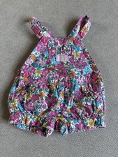 Vintage OshKosh B gosh Floral Overall Bubble Romper Pink Blue 6 Months