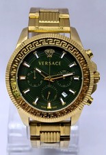 Awesome VERSACE Green Dial Chronograph Date Indicator Quartz Men's wrist Watch