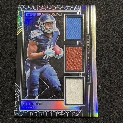 A.J. Brown RC 2019  48/100 Panini Obsidian Football Triple Patch Card #MM-21