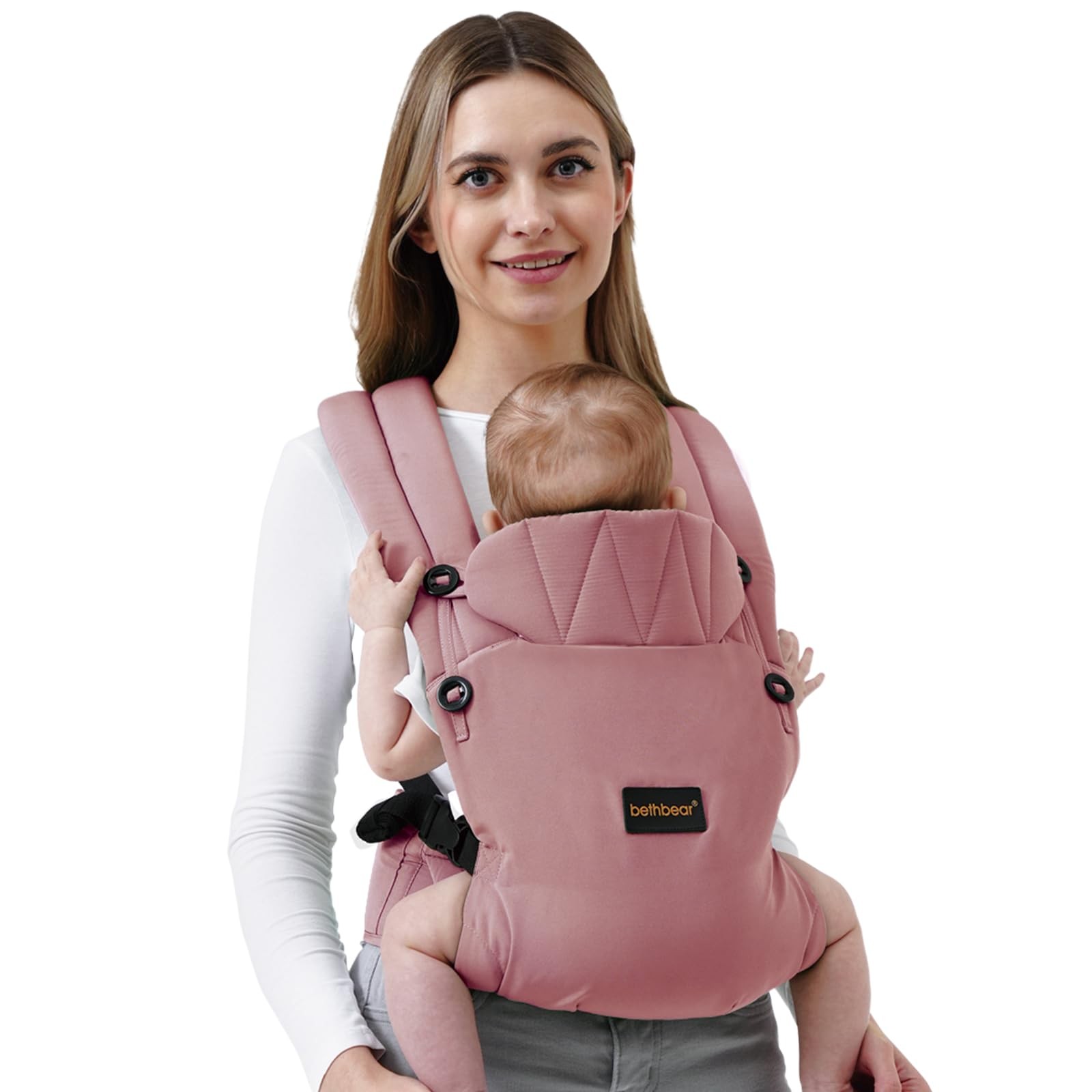 Baby Carrier Newborn to Toddler 7-45 lbs with Natural Material, Ergonomic Design-image
