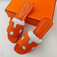 HERMES ORAN Sandals Orange Size 8 / EU 39
