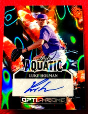 LUKE HOLMAN 2025 LEAF OPTICHROME AQUATIC LASER AUTOGRAPH # 1/1 CINCINNATI REDS