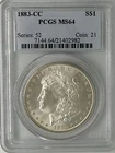 1883-CC Morgan Silver Dollar - PCGS MS 64