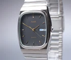 Vintage [N MINT] Seiko ALBA V333-5040 Black Tank Qz Dial Day/Date Men’s Watch