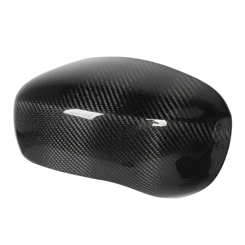 ˜2PCS Rearview Mirror Cover Bright Black Carbon Fiber Left Right Side Mirror - Picture 7 of 23