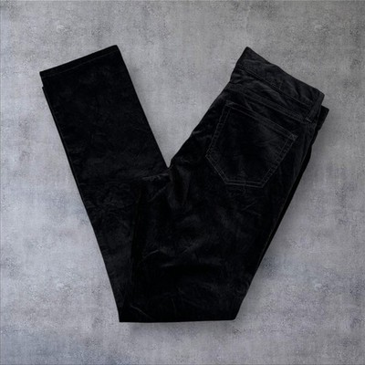 Joe Fresh Slim Fit Low Rise Schwarz Cord Cord Hose Damen UK 8/29 W33