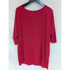 Clara Sun Woo Women's Red Dolman Sleeve Top Made in USA Size L