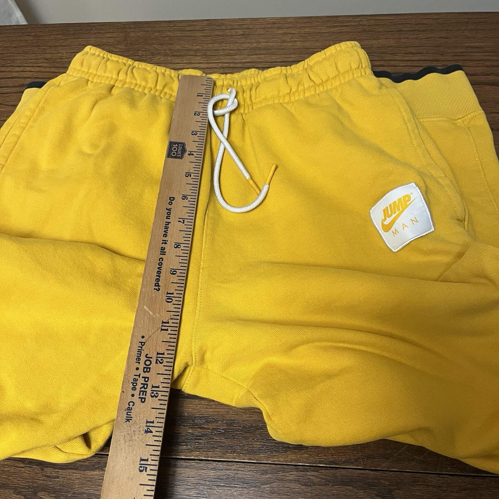 Nike Air Jordan Statement Essentials Fleece Pants Yellow Gold Mens M Jumpman thumbnail 8