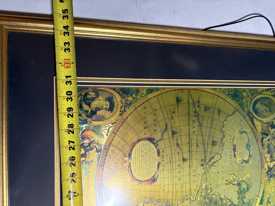 Framed Nova Totius Terrarum Orbis Geographica ac Hydrographica Tabula 26 X 35 - Image 3 of 4