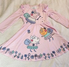 PatPat Peppa Pig Girls 4-5 Pink Long-sleeved A-line dress Fairy Themed