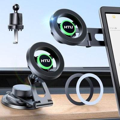 HTU 2026 Upgraded Car Phone Holder for Magsafe Magnetic Mount Black