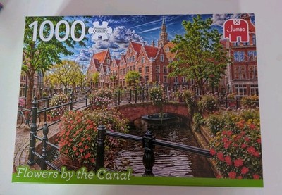 Jumbo Puzzle 1000 Teile Flowers by the Canal   Neu OVP
