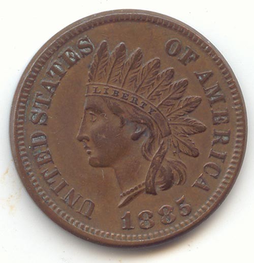1885 Indian Head Cent, Sharp XF-AU Details, True Auction, No Reserve