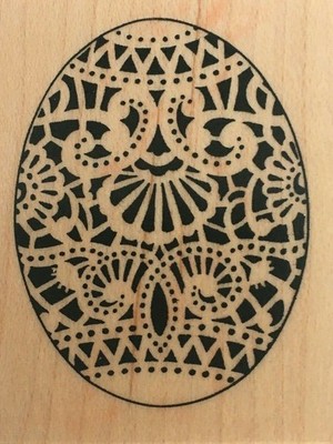 PSX Rubber Stamp Easter Egg Boho Folk Art Spring Card Making Wood Mounted Craft
