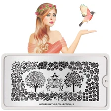 HTF MoYou London Mother Nature Collection 11 Nail Stamp Plate Love Birds Romance