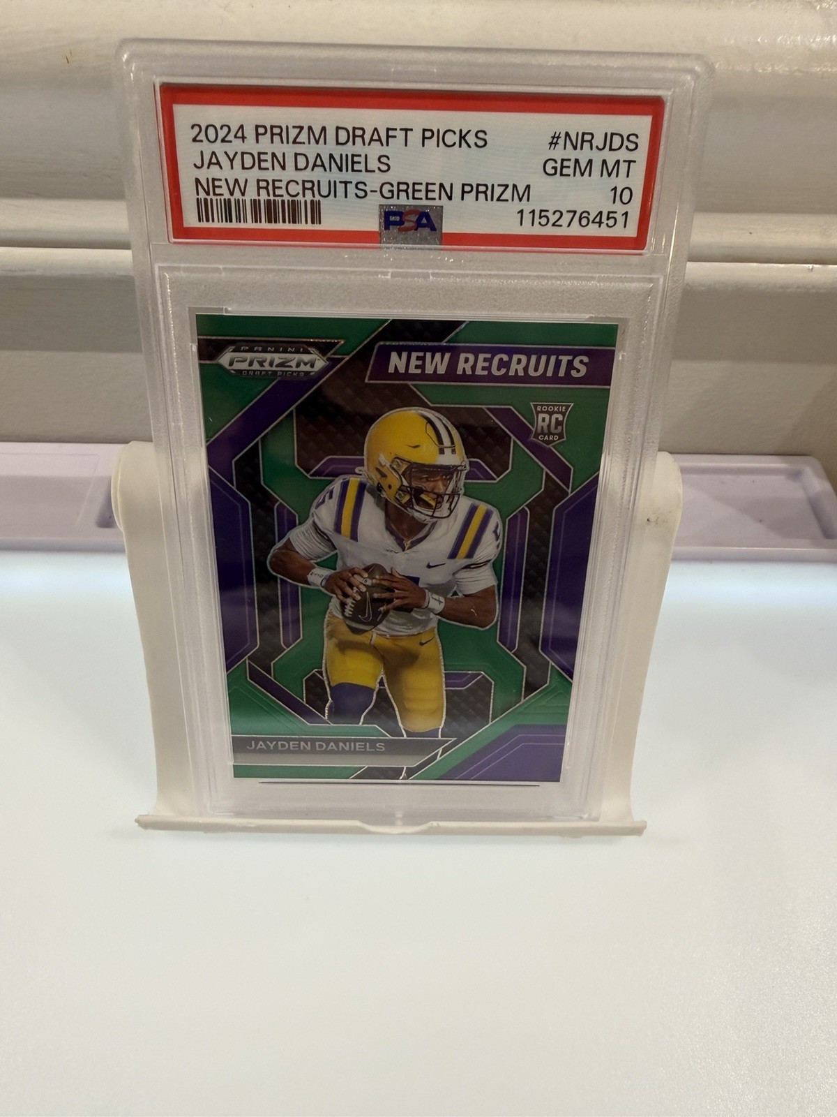 Jayden Daniels Panini Prizm Draft Picks New Recruits #NRJDS Green