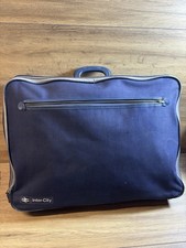 Vintage Inter-City Intercity Navy Railway Suitcase with functioning zip BR  