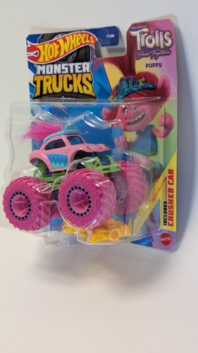 Hot Wheels Monster Trucks ~ POPPY~ TROLLS BAND TOGETHER 1:64 NEW Free Shipping - Picture 4 of 4