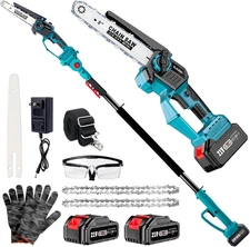 2-In-1 Cordless Pole Saw & 8'' Mini Chainsaw,Forest Ranger Approved Electric Han