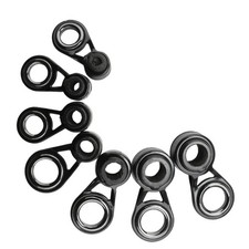 Kit anelli riparazione punta canna da pesca neri 3 pezzi liscio spesso anello pr