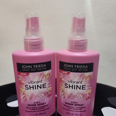2 Pack John Frieda 3-In-1 Vibrant Shine Spray Gloss Detangler Heat Protectant