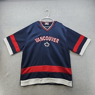 BOBO Canada Vancouver Hockey Jersey Men's Size XL Maple Leaf Blue Red White