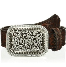 ARIAT Western Girls Kids XS Belt Rhinestone Embossed Leather