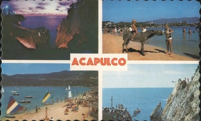 Acapulco, Mexico Multi-View: Beaches, Cliffs, Donkey Ride, Divers Vintage