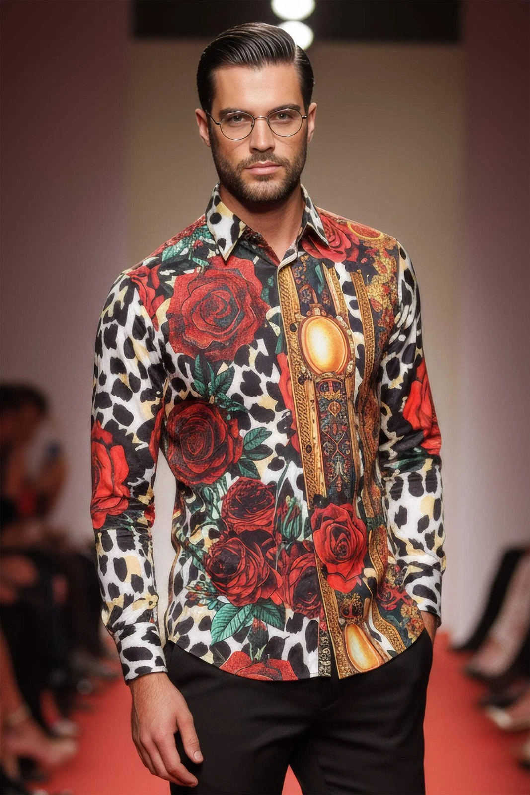 BARABAS men's Rhinestone Floral Leopard Long Sleeve Shirts SPR964
Opens in a new window or tab