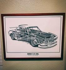 Shin Yoshikawa Bmw 3.5 Csl Automotive Artwork Poster 18x24