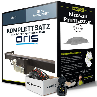 Anhängerkupplung ORIS starr für NISSAN Primastar +E-Satz Kit NEU