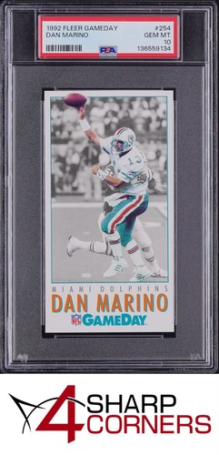 1992 FLEER GAMEDAY #254 DAN MARINO DOLPHINS HOF PSA 10