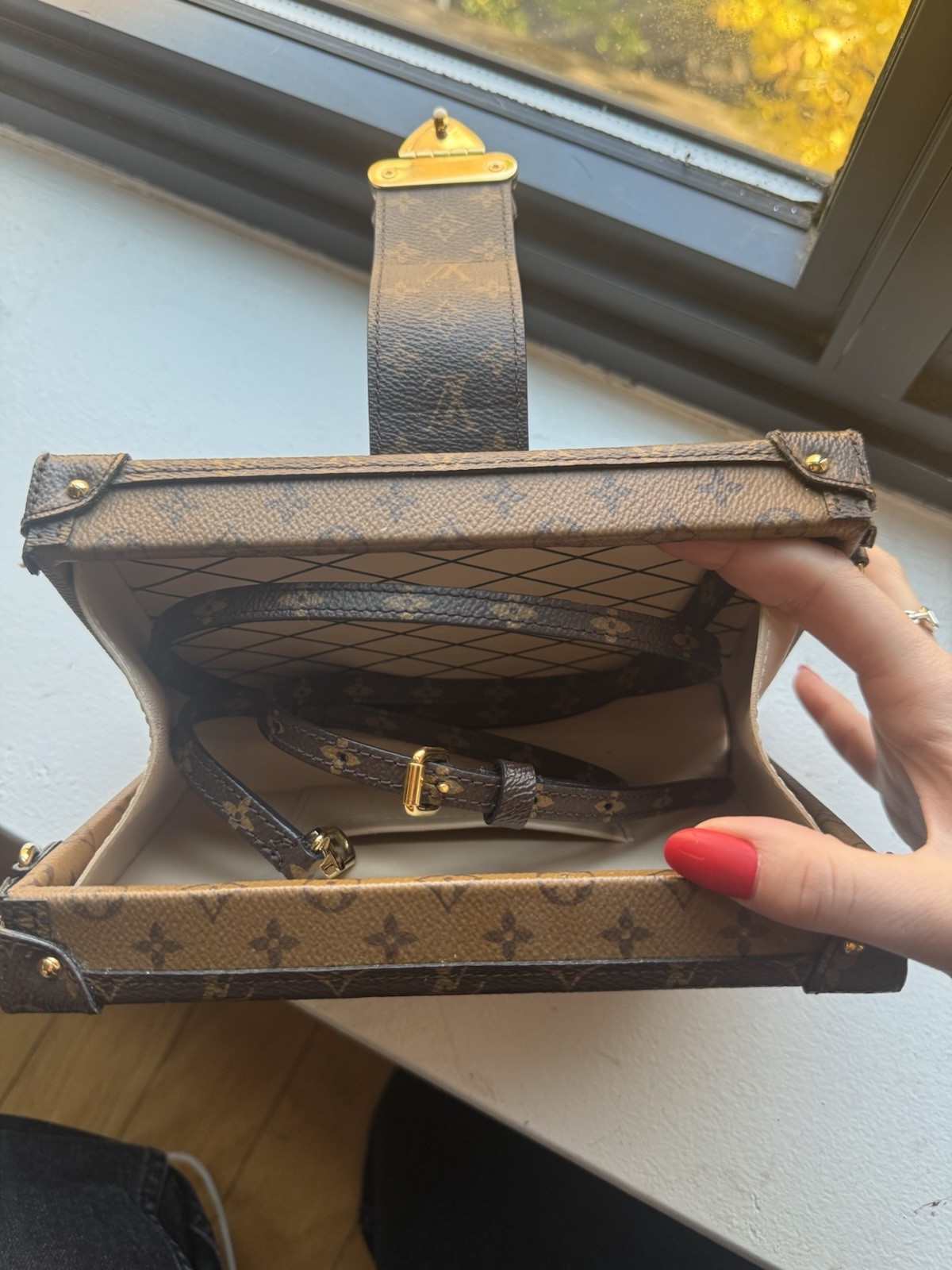 Louis Vuitton Petite Malle Crossbody Handbag Monogram Reverse image 5