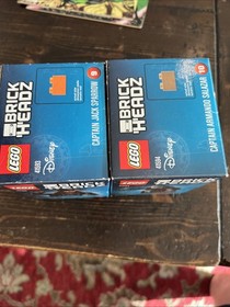 2 PIRATES CARIBBEAN ~ Lego BRICK HEADZ Lot ~ CAPTAIN SPARROW 41593 Salazar 41594