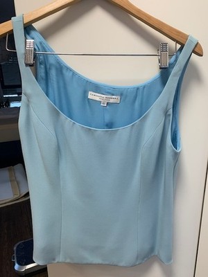 Bluse Caroline Herrera Seide, GR.12, Hellblau