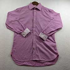 Ted Baker Endurance Mens 16 Purple Micro Houndstooth Dress Shirt GA55