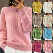 Womes Ladies Jumper Tops Cable Knitted Sweater Long Sleeve Warm Winter Cardigans