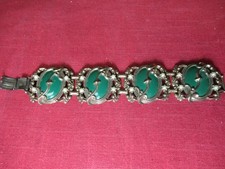 Vintage Austro-Hungarian Art Noveau, Four Oval Panels and Clasp, Bracelet!!