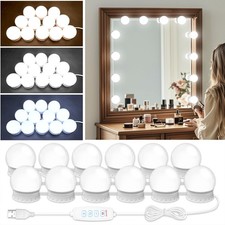 LED Vanity Mirror Lights with 12 Stick On Dimmable Bulbs, 3000K 4500K 6500K ...
