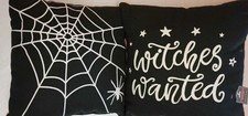 2 Halloween Target Bullseye Playground Toss Pillows Decor Black Orange Witches