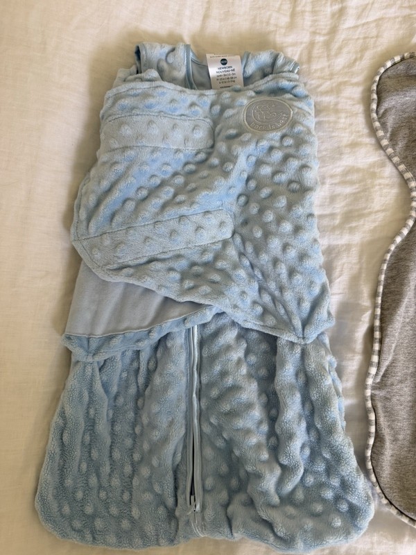 HALO Sleepsack 100% Cotton Swaddle - Baby Blue, Newborn