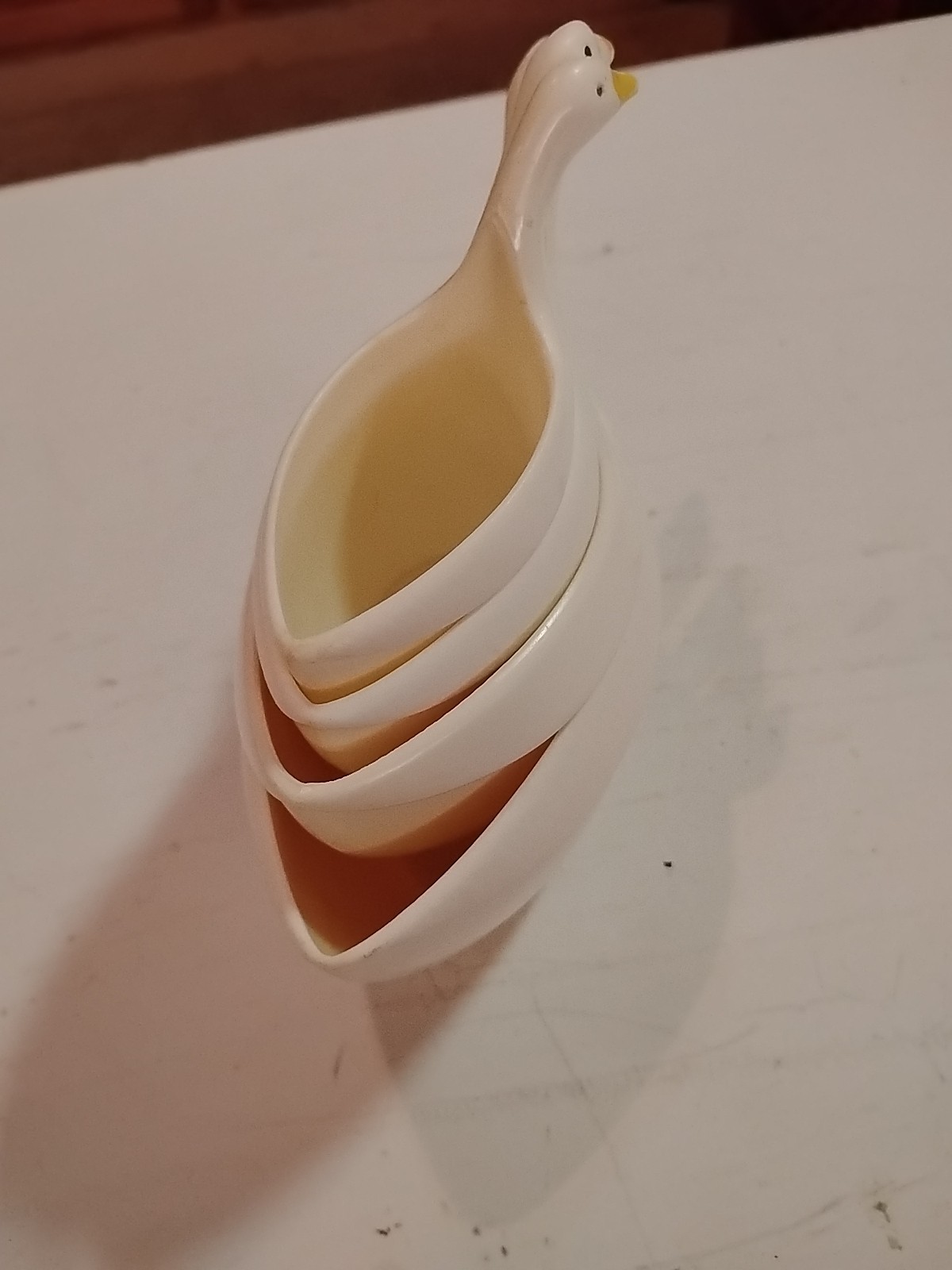 Vintage Melamine Geese Goose Nesting Stacking Measuring Cups Complete Set Of 4