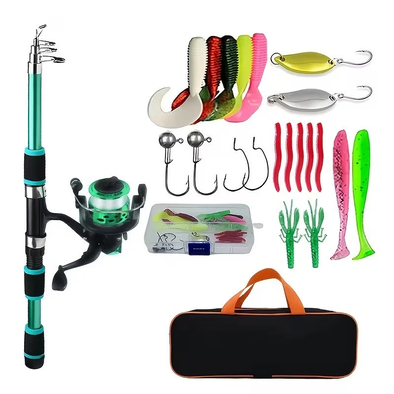 Kids Fishing Kit - 1.8m Fishing Rod & Reel Starter Set for Juniors