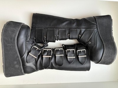 Demonia Trashville - 518 Black Vegan Leather Boots (EU 38), Schwarze Stiefel