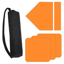 Orange Baseball Home Plate Baseball Base 5-Piece Set Great for Adults and Kid...
